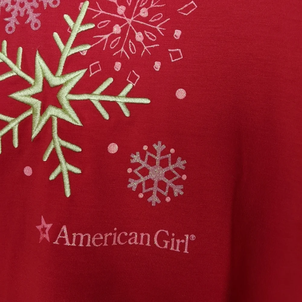 American Girl 2-piece plaid snow flake pajamas S 7/8